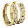 I1/G Real 0.75Ct Diamond Jewelry Solid 14K White Gold Comfort fit Polished Shiny Prong & Bezel Hoop Huggies Earrings