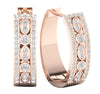 I1/G Real 0.75Ct Diamond Jewelry Solid 14K White Gold Comfort fit Polished Shiny Prong & Bezel Hoop Huggies Earrings