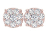 Excellent Huge I1/G 1.50Ct Real Sparkly Diamond 14Kt Solid Gold Prong Set Cluster Stud Earring Screw Back