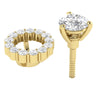 Prong Set I1/G Not Enhanced 1.60Ct Diamond Solid 14K White Gold Removable Jacket Stud Earrings 8.35MM