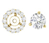 Prong Set I1/G Not Enhanced 1.60Ct Diamond Solid 14K White Gold Removable Jacket Stud Earrings 8.35MM