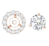 Prong Set I1/G Not Enhanced 1.60Ct Diamond Solid 14K White Gold Removable Jacket Stud Earrings 8.35MM