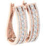 Huge I1/G 3.50Ct Round Brilliant Cut Diamond 14Kt White / Yellow / Rose Gold Prong Set Hoop Huggies Earring Appraisal