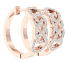 I1/G Genuine 1.01Ct Diamond Jewelry Prong Set Designer Hoops Huggie Earrings Solid 14Kt White / Yellow / Rose Gold