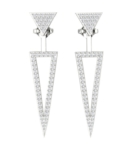 Excellent I1/G 1.00Ct Not Enhanced Diamond 14K White / Yellow / Rose Gold removable jacket Prong Set Stud Earrings