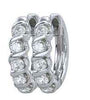 VS1/F 1.20Ct Real Diamond Jewelry 14Kt White / Yellow / Rose Gold Bar Set Hoops Huggie Earrings