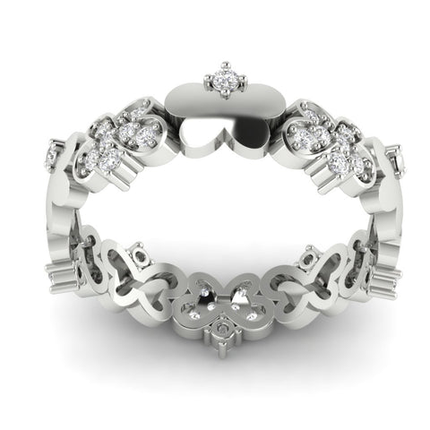 Unique Ladies Round Brilliant Cut I1/G 0.40Ct Diamond Designer Eternity Anniversary Ring Band 14K Solid Gold