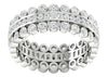 I1/G Huge 2.25Ct Round Brilliant Cut Diamond Channel & Bezel Set 3 Row Eternity Engagement Ring Band 14K Solid Gold