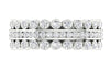 I1/G Huge 2.25Ct Round Brilliant Cut Diamond Channel & Bezel Set 3 Row Eternity Engagement Ring Band 14K Solid Gold