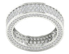 I1/G Huge 3.25Ct Natural Diamond 14K White / Yellow / Rose Gold 3 Row Eternity Ring Engagement Band