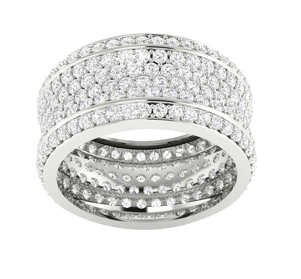 Prong Set I1/G Huge 3.25Ct Natural Diamond Eternity Anniversary Ring Band 14Kt White / Yellow / Rose Gold