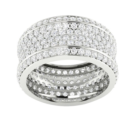 Prong Set I1/G Huge 3.25Ct Natural Diamond Eternity Anniversary Ring Band 14Kt White / Yellow / Rose Gold