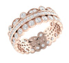 Unique I1/G Huge 2.00Ct Round Brilliant Cut Diamond Jewelry 14Kt Solid Gold Sparkly Eternity Ring Engagement Band