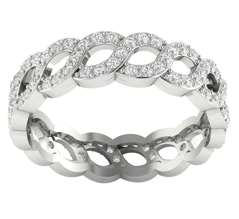 Prong Set I1/G 1.15Ct Not Enhanced Diamond 14Kt Solid Gold Excellent Eternity Anniversary Ring Band