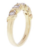 Sparkly I1/G  0.75Ct Real Diamond 14Kt White / Yellow / Rose Gold Bar & Prong Set Five Stone Wedding Ring Band