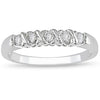 I1/G Real 0.50Ct Diamond Jewelry Solid 14Kt White Gold Comfort fit Polished Shiny Five Stone Engagement Ring Band