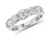 Unique I1/G Real 1.25Ct Diamond 14K White / Yellow / Rose Gold Prong Set 4.30MM Five Stone Anniversary Ring Band