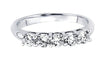 5 Stone Anniversary Ring Band I1/G 0.50Ct Round Brilliant Cut Diamond Jewelry Prong Set 14K White Gold