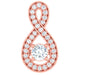 Sparkly I1/G Natural 0.50Ct Diamond Jewelry 14Kt Solid Gold Halo Set Knot Pendant Necklace Appraisal
