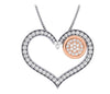 Appraisal I1/G 1.25Ct Real Diamond 14Kt Solid Gold 1.00 Inch Prong Set Fashion Heart Pendant Necklace