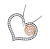 Appraisal I1/G 1.25Ct Real Diamond 14Kt Solid Gold 1.00 Inch Prong Set Fashion Heart Pendant Necklace