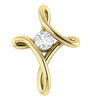 I1/H 0.65Ct Round Brilliant Cut Diamond Jewelry Bar Set Cross Pendant Necklace 14Kt White / Yellow / Rose Gold