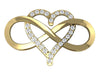 Excellent I1/G Real 0.50Ct Diamond Jewelry  Infinity Heart Pendant Necklace 14K White / Yellow / Rose Gold