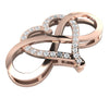 Excellent I1/G Real 0.50Ct Diamond Jewelry  Infinity Heart Pendant Necklace 14K White / Yellow / Rose Gold