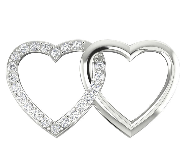 Appraisal I1/G 0.40Ct Genuine Diamond 14K White / Yellow / Rose Gold Prong Set Love Of Heart Pendant Necklace