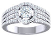 I1/G Real 1.50Ct Diamond Jewelry Halo Set Solitaire Engagement Ring Band Prong Set 14Kt White / Yellow / Rose Gold