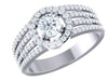 I1/G Real 1.50Ct Diamond Jewelry Halo Set Solitaire Engagement Ring Band Prong Set 14Kt White / Yellow / Rose Gold