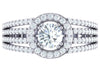 I1/G Real 1.50Ct Diamond Jewelry Halo Set Solitaire Engagement Ring Band Prong Set 14Kt White / Yellow / Rose Gold