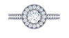 I1/G Not Enhanced 1.50CTW Diamond Solid 14K White Gold Prong Set Halo Set Solitaire Engagement Ring Band