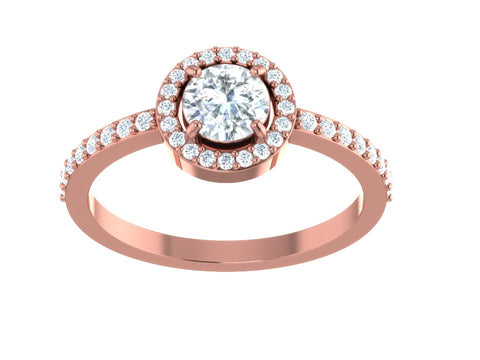 I1/G Sparkly Huge 1.01Ct Not Enhanced Diamond Halo Set Solitaire Ring Engagement Band 14Kt Solid Gold