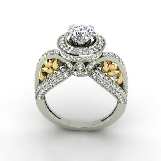 Huge I1/G 2.00Ct Round Brilliant Cut Diamond Unique Solitaire Ring Engagement Band 14K White / Yellow / Rose Gold