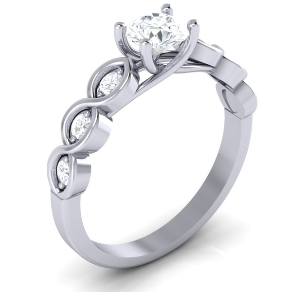 Unique I1/G Round Brilliant Cut 1.00Ct Diamond Jewelry 14Kt Solid Gold Prong Set Solitaire Anniversary Ring Band