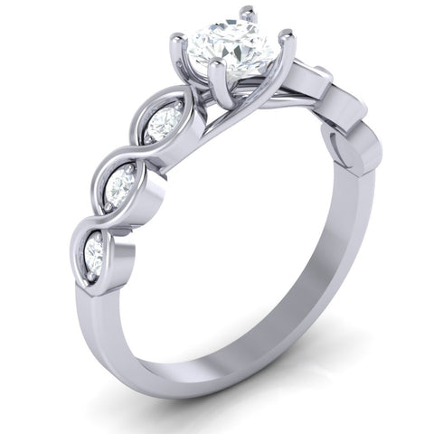 Unique I1/G Round Brilliant Cut 1.00Ct Diamond Jewelry 14Kt Solid Gold Prong Set Solitaire Anniversary Ring Band