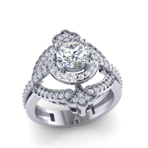 Not Enhanced I1/G 1.50Ct Diamond Jewelry 14K White / Yellow / Rose Gold Prong Set Solitaire Engagement Ring Band