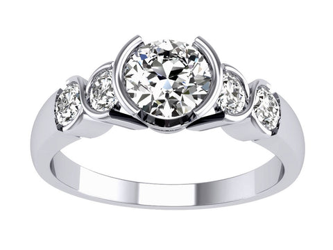 Sparkly I1/G 1.20Ct Natural Diamond 14Kt Solid Gold Unique Solitaire Engagement Ring Band Bezel Set