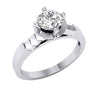 I1/G 0.85TCW Not Enhanced Diamond 14K Solid Gold Appraisal Solitaire with Accents Ring Engagement Band
