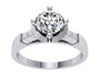 I1/G 0.85TCW Not Enhanced Diamond 14K Solid Gold Appraisal Solitaire with Accents Ring Engagement Band