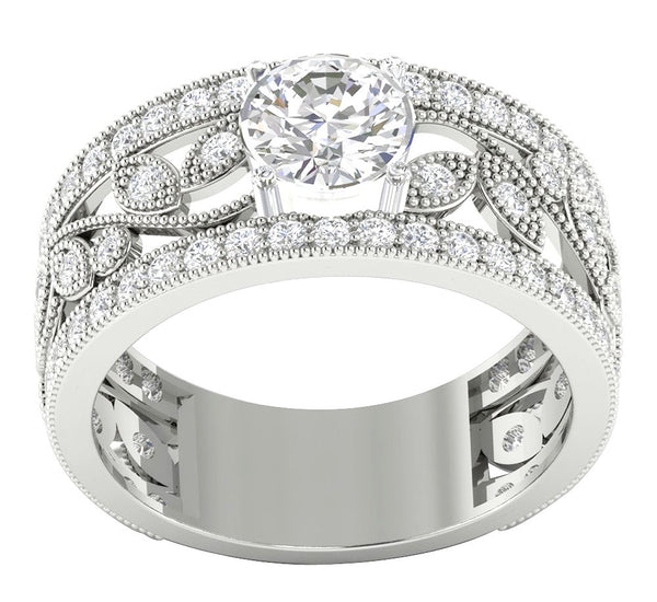 14Kt White / Yellow / Rose Gold SI1/G Huge 2.30Ct Not Enhanced Diamond Excellent Solitaire Engagement Ring Band
