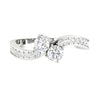 Forever Us Two Stone SI1/G 0.80Ct Real Diamond 14K Solid Gold Solitaire Anniversary Ring Band