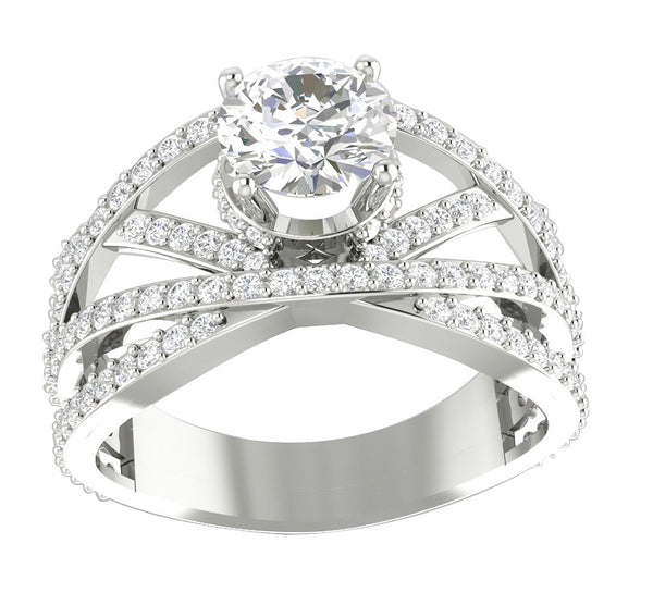 I1/G Real 2.00Ct Diamond Jewelry Solid 14Kt White Gold Solitaire Engagement Ring Band 11.45 MM