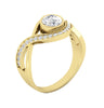 Excellent I1/G Natural 1.00Ct Diamond 14Kt Solid Gold Prong & Bezel Set Solitaire with Accents Ring Band