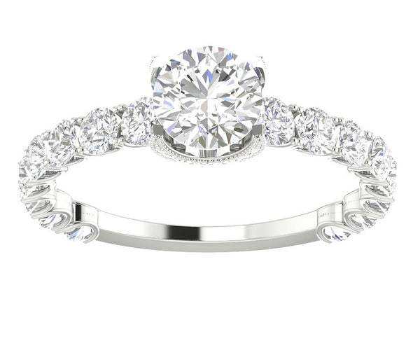 Huge I1/G 2.60Ct Ladies Round Brilliant Cut Diamond 14K White Gold Solitaire Engagement Wedding Ring Band