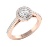 Comfort Fit Polished Shiny Huge I1/G Real 1.60Ct Diamond 14K White / Yellow / Rose Gold Solitaire with Accents Engagement Ring Band