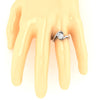Solid 14K White Gold I1/G Round Brilliant Cut 0.90Ct Diamond Channel & Bezel Set Unique Journey Solitaire Engagement Ring Band