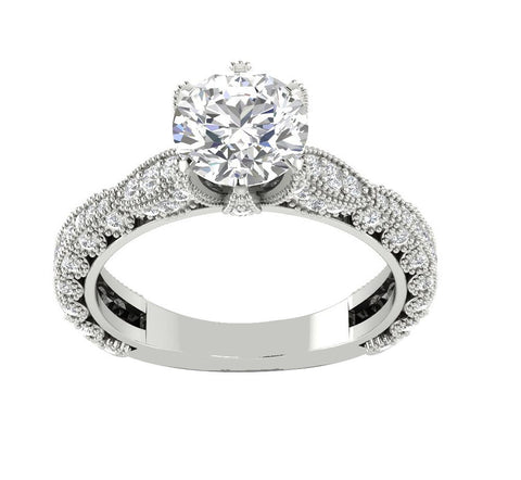 Solitaire Engagement Wedding Ring I1/G Huge 2.50Ct Natural Diamond 14Kt White / Yellow / Rose Gold Prong Set