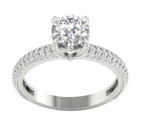 Sparkly I1/G Huge 2.00Ct Real Diamond Jewelry 7.20MM Solitaire Engagement Ring Band 14Kt Solid White Gold